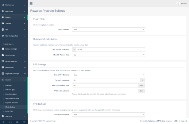 Admin Plugin Settings 1
